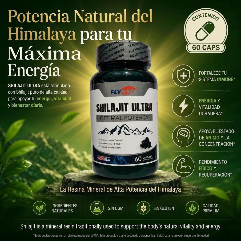 SHILAJIT ULTRA — Resina Mineral Himalaya de Alta Pureza | 60 Cápsulas